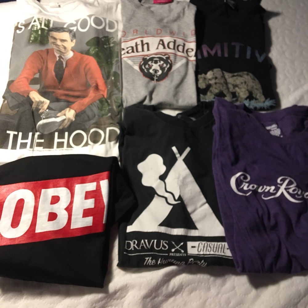 More pictured-Bulk shirts(l&xl) & shorts l or 33”